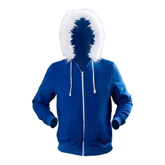 IYTR Mens Fleece Hooded Jackets Long Sleeve Jacket Zipper Hooded Neck Fashion Warm Sport Jackets Coat with Pocket Solid Color Blue XL