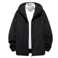 thumbnail image 1 of IYTR Mens Fleece Jacket Fashion Long Sleeve Hooded Coats Zip Up Fleece Lined Wool Thermal Winter Jackets (Black,XXXL), 1 of 9