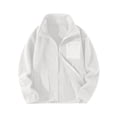 thumbnail image 1 of IYTR Mens Fleece Jacket Full Zip Lapel Collar Winter Warm Coats Outdoor Hiking Long Sleeve Casual Outerwear with Pockets (White,M), 1 of 5