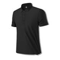 thumbnail image 1 of IYTR Mens Gym Shirts Summer 3-button Lapel Casual Solid Color Comfy Fashion Leisure Office Work Shirts Short Sleeve T Shirts Black M, 1 of 6