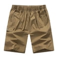 thumbnail image 1 of IYTR Mens Gym Shorts Beach Loose Fit Casual Straight-leg Work Pants Classic Solid Color Elastic Waist Summer Shorts Khaki, XXXL, 1 of 7