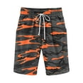 thumbnail image 1 of IYTR Mens Gym Shorts Drawstring Elastic Waist Shorts Plus Size Loose Shorts Casual Athletic Cargo Shorts Summer Camouflage Orange S, 1 of 3