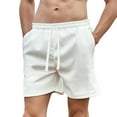 thumbnail image 1 of IYTR Mens Gym Shorts Summer Solid Color Drawstring Elastic Waist Shorts Straight Shorts With Pocket Classic Athletic Shorts White L, 1 of 4