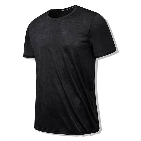 IYTR Mens Gym T Shirts Fashion Loose Comfortable Gym Tshirts Casual Comfy Summer Solid Color Pullover Crewneck Short Sleeve T Shirts Black L