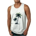 thumbnail image 1 of IYTR Mens Hawaiian Beach Tank Tops Summer Comfy Coconut Printing Sleeveless T Shirts Round Neck Leaky Back Sports Tank Tops Casual White XXL, 1 of 5