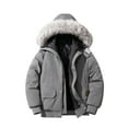 thumbnail image 1 of IYTR Mens Hooded Zip up Jacket Fashion Warm Parka Jackets Long Sleeve Casual Winter Puffer Coats with Pockets (Gray,XXXXL), 1 of 9