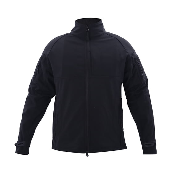 IYTR Mens Jackets Casual Outdoor Hooded Fleece Jackets with Pocket Solid Color Long Sleeve Jacket Zipper Stand-up Collar Black XL