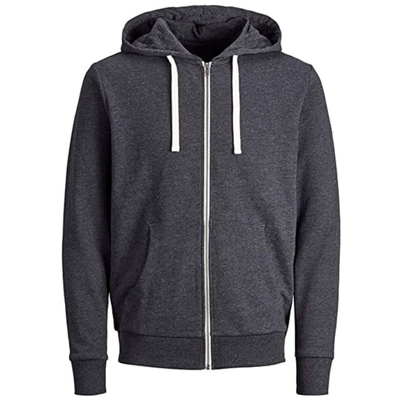 IYTR Mens Jackets Long Sleeve Jacket Zipper Hooded Neck Fashion Drawstring Hooded Jackets with Pocket Solid Color Dark Gray S
