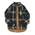 thumbnail image 1 of IYTR Mens Jackets Plush Thick Warm Shirt Jackets with Pocket Button Up Turndown Collar Plaid Long Sleeve Jacket Black XL, 1 of 4