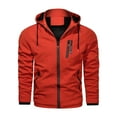 thumbnail image 1 of IYTR Mens Jackets Solid Color Leisure Outdoor Sport Hooded Jackers with Pocket Long Sleeve Jacket Zipper Hooded Neck Red XXL, 1 of 3