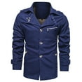 thumbnail image 1 of IYTR Mens Jackets Solid Color Long Sleeve Jacket Zipper Stand-up Collar Casual Outdoor Sports Coats with Pocket Blue M, 1 of 4