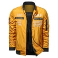 thumbnail image 1 of IYTR Mens Jackets Zipper Stand-up Collar Solid Color Long Sleeve Jacket Leisure Winter Warm Jackets with Pocket Yellow XXXXL, 1 of 5