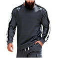 thumbnail image 1 of IYTR Mens Long Sleeve Crewneck Sweatshirt Colorblock Casual Athletic Workout Sport Gym Running Sweatshirts Pullover (Gray,XXXL), 1 of 4