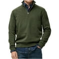 thumbnail image 1 of IYTR Mens Long Sleeve Tee Shirts Stand Up Collar Half Zipper Pullover Leisure Loose Fit Spring Clothes Lightweight Solid Color Shirt (Army Green,M), 1 of 6