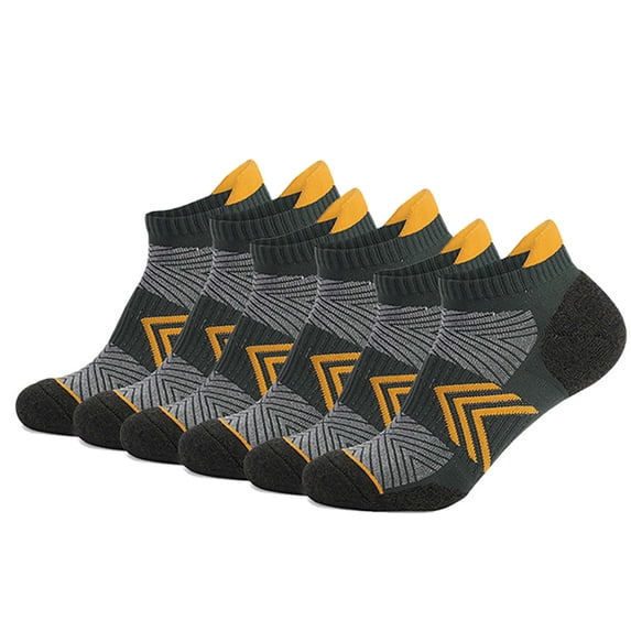 IYTR Mens Low Cut Socks Comfy Sweat Absorbent Breathable Low Calf Non-slip Running Socks 6 Pairs