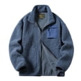 thumbnail image 1 of IYTR Mens Oversized Jackets Zipper Stand-up Collar Solid Color Loose Corduroy Vintage Jacket with Pocket Long Sleeve Jacket Navy M, 1 of 1