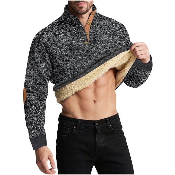 Men's Plus Size Quarter-Zip Fleece Sweatshirt main image 0
