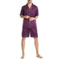 thumbnail image 1 of IYTR Mens Robe Couple Style Bathrobe With Pocket Casual Contrast Stitching Robe Soft Comfy Bathrobes Purple S, 1 of 5