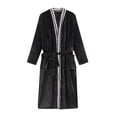 thumbnail image 1 of IYTR Mens Robe Flannel Bathrobe Thickened Coral Velvet Nightgown Long Home Clothes Black XXL, 1 of 4