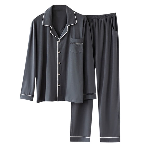 IYTR Mens Robe Solid Color Casual Extended Hooded Thickened Flannel Nightgown Homewear Bathrobe With Pocket Dark Gray XXL