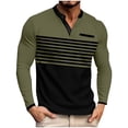 thumbnail image 1 of IYTR Mens Running Shirts Long Sleeve Athletic Shirt Lightweight Fashion Quarter Button Pullover for Men Workout Gym Tops (Army Green,L), 1 of 7