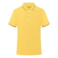 thumbnail image 1 of IYTR Mens Shirts Comfy Daily Commuter Shirts Summer Solid Color Short Sleeve T Shirts Fashion 3-button Lapel T-shirts Yellow S, 1 of 4