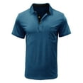 thumbnail image 1 of IYTR Mens Shirts Comfy Gym Workout Athletic Shirts With Pocket Casual Solid Color Summer Fashion Turndown Collar Short Sleeve T Shirts Blue M, 1 of 3