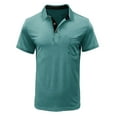 thumbnail image 1 of IYTR Mens Shirts Comfy Gym Workout Athletic Shirts With Pocket Casual Solid Color Summer Fashion Turndown Collar Short Sleeve T Shirts Mint Green S, 1 of 3