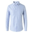 thumbnail image 1 of IYTR Mens Shirts Fall Fashion Stripe Long Sleeve Shirts Casual Button Up Turndown Collar Regular Daily Commuter Shirts Light Blue M, 1 of 2