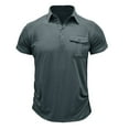 thumbnail image 1 of IYTR Mens Shirts Fashion Comfy Summer Solid Color Short Sleeve T Shirts Button-up Turndown Collar Office Work Shirts Casual, 1 of 4
