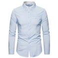thumbnail image 1 of IYTR Mens Shirts Long Sleeve Shirts Casual Button-Up Turndown Collar Tops Formal Commuter Shirts Fall Fashion Solid Color Blue XL, 1 of 6