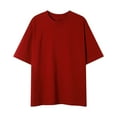 thumbnail image 1 of IYTR Mens Shirts Solid Color T-shirts Short Sleeve Pullover Round Neck Shirts Comfortable Lightweight Gym Shirts Wine XXXL, 1 of 3