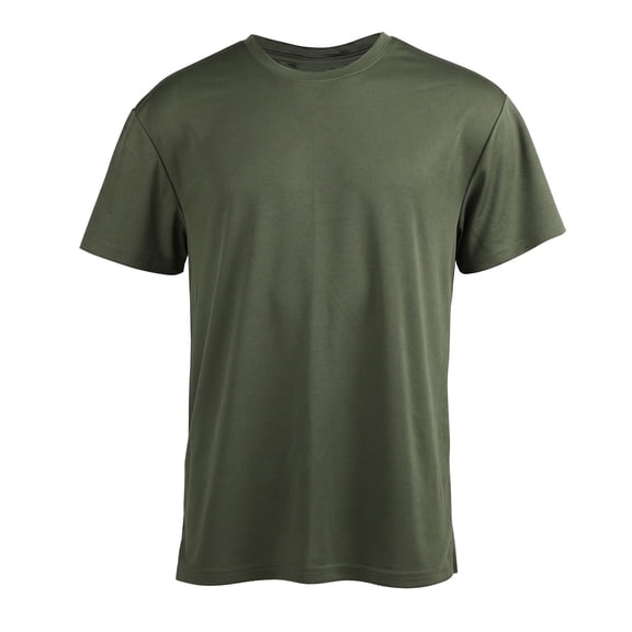 IYTR Mens Shirts Solid Color T-shirts Short Sleeve Pullover Round Neck Shirts Comfy Lightweight Workout T Shirts Army Green XL