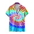 thumbnail image 1 of IYTR Mens Shirts Summer Hawaiian Beach Shirts Casual Comfy Tie-Dye Print Fashion Button Down Turndown Collar Short Sleeve T Shirts Red XXXL, 1 of 5