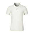 thumbnail image 1 of IYTR Mens Shirts Summer Solid Color Fashion Button-up Lapel T-shirts Short Sleeve T Shirts Relaxed Outdoor Workout T Shirts White M, 1 of 6