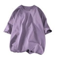 thumbnail image 1 of IYTR Mens Shirts Summer Solid Color Short Sleeve T Shirts Fashion Pullovers Crewneck T-shirts Loose Outdoor Sport Fitness T-shirts Purple XXXL, 1 of 6