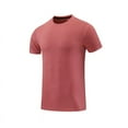 thumbnail image 1 of IYTR Mens Short Sleeve Shirts Crew Neck Basic Tops Classic Solid Color Tshirt Fashion Casual Loose Fitted Lightweight Raglan T-shirt (Watermelon Red,L), 1 of 7