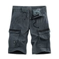 thumbnail image 1 of IYTR Mens Shorts Cargo Shorts Zipper Button Drawstring Sports Shorts Multi-Pockets Summer Athletic Shorts Casual Hiking Shorts Sweatpants Outdoor Solid Color Shorts (Dark Gray,M), 1 of 4