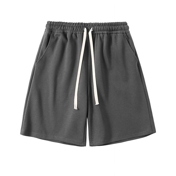 IYTR Mens Shorts Casual Solid Color Shorts Drawstring with Pocket Outdoor Workout Shorts Dark Gray XL