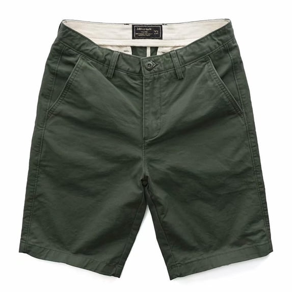 IYTR Mens Shorts High Waist Loose Fit Casual Straight-leg Work Pants Workout Classic Solid Color Summer Sports Button Shorts Army Green, XL