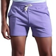 thumbnail image 1 of IYTR Mens Shorts Shorts Casual Gym Shorts With Pockets Summer Solid Color Straight Shorts Comfy Elastic Waist Drawstring Shorts Purple L, 1 of 7