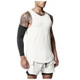 thumbnail image 1 of IYTR Mens Sleeveless Tee Shirts T Shirts Tank Tops Crewneck Solid Color Comfy Summer Fashion Casual Personality Sports Quick Drying And Breathable Tank Tops Blouses White M, 1 of 7