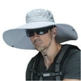 thumbnail image 1 of IYTR Mens Solid Color Super Wide Sun Hat Fishing Bucket Hat Fashion Cowboy Hat Outdoor Sunscreen Cap Gray Free Size, 1 of 2