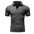 IYTR Mens Sports T Shirt Fashion Buttonup Turndown Collar Casual Color