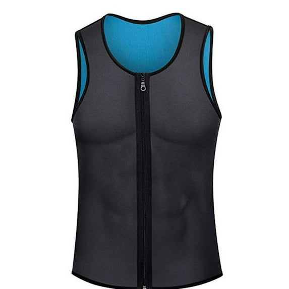 IYTR Mens Sports Vest Jacket Sleeveless Jacket Zipper Round Neck Leisure Sport Fitness Vest Jacket Solid Color Gray XXXL