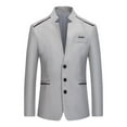 thumbnail image 1 of IYTR Mens Suit Coats Solid Color Long Sleeve Jacket Button-up Lapel Coat Formal Dress Performance Suit Jacket with Pocket Gray XL, 1 of 3