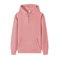 thumbnail image 1 of IYTR Mens Sweater Sport Hoodies Loose Fit Gym Sweater Solid Color Long Sleeve Pullover Hooded Drawstring Pink S, 1 of 6