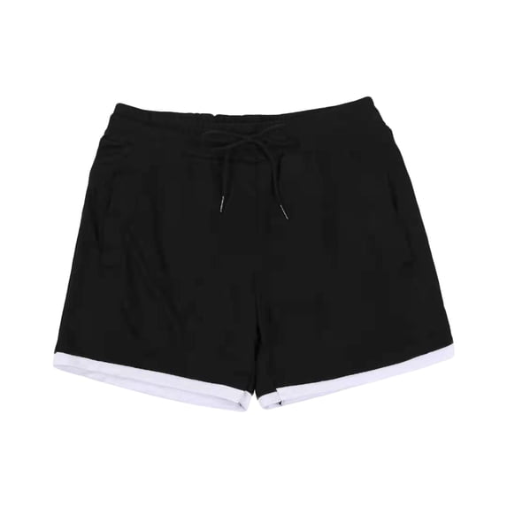 IYTR Mens Swim Trunks Summer Solid Color Breathable Dry Quick Beach Shorts Workout Sports Drawstring Elastic Waist Shorts With Pockets Black XXL