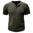 thumbnail image 1 of IYTR Mens T Shirts Comfy Crewneck Casual Solid Color Summer Fashion Short Sleeve T Shirts Fitness Stretch Thread Gym Shirts Army Green M, 1 of 6