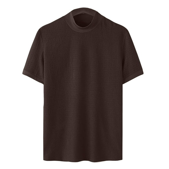 IYTR Mens T Shirts Comfy Workout Tee Shirts Summer Solid Color Short Sleeve T Shirts Fashion Pullovers Crewneck T-shirts Brown S